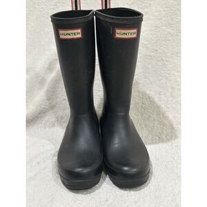 Hunter Boots Original Play Tall Mid Calf Rain Boot Black Women's 7 Waterproof